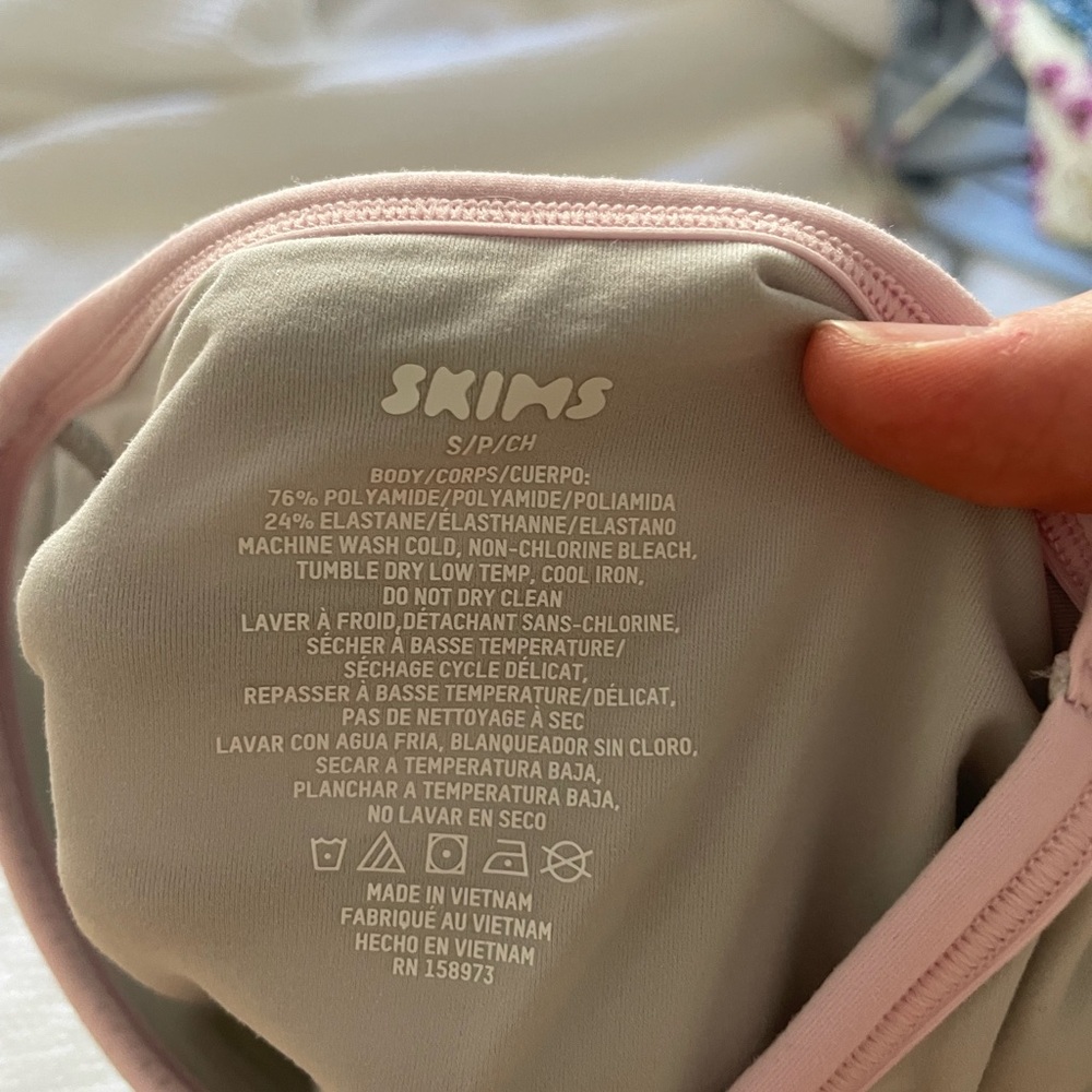 Skims Bodysuit with Pink Trim - Picture 3 of 4
